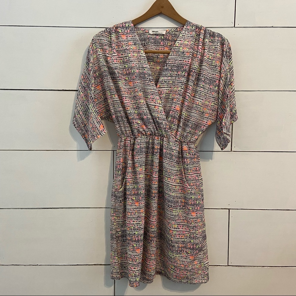 Million Bullpup Faux Wrap Mini Dress. Size Small. EUC